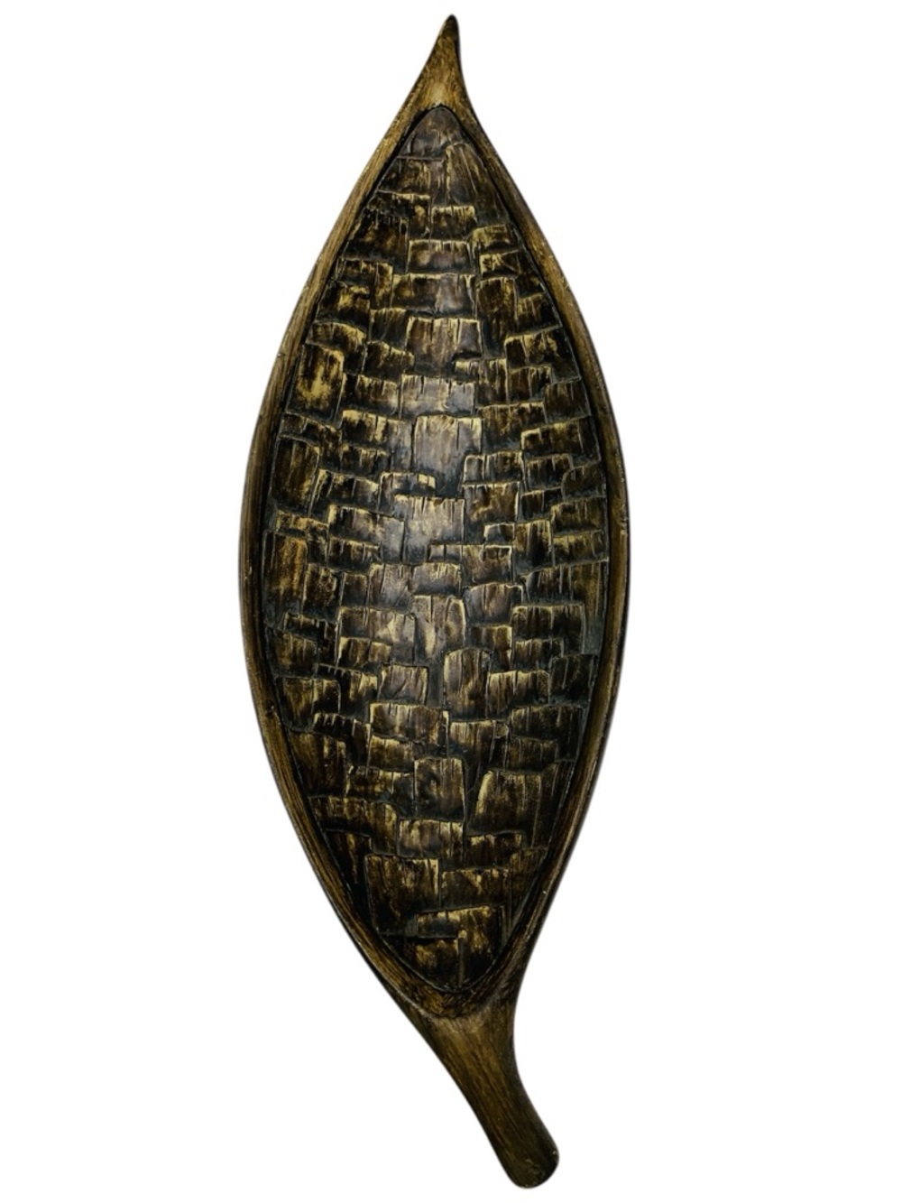 Hand-carved Wooden Decorative Leaf Shaped Bowl Tray